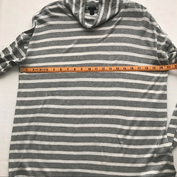 3/$20 J Crew striped turtleneck top gray white - Picture 7 of 8